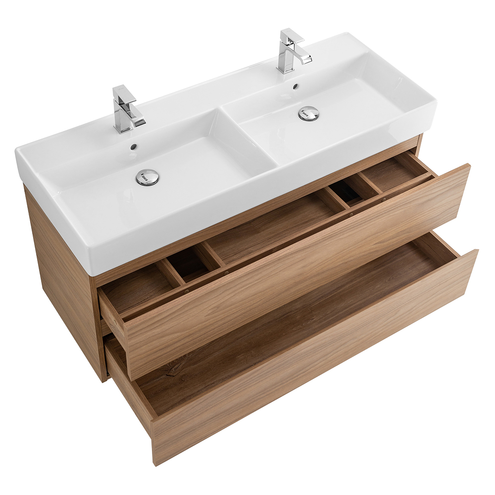 Приобрести cezares тумба подвесная с раковиной molveno 46 120 см noce chiaro, черный molveno 46-120-2c-so-2-nr