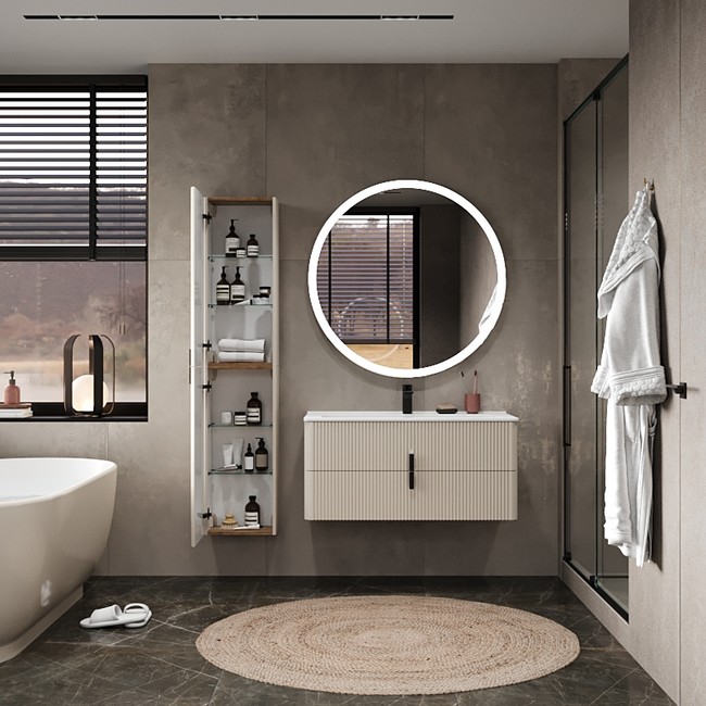 Приобрести briz модуль подвесной arno 35 см, бежевый матовый, левый