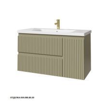 Caprigo Тумба с раковиной FORTE-Smalty STRIPE 100 см, правая, зеленая, эмаль