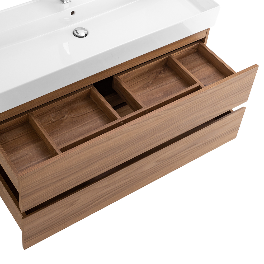 Приобрести cezares тумба подвесная с раковиной molveno 46 120 см noce chiaro, черный molveno 46-120-2c-so-nr