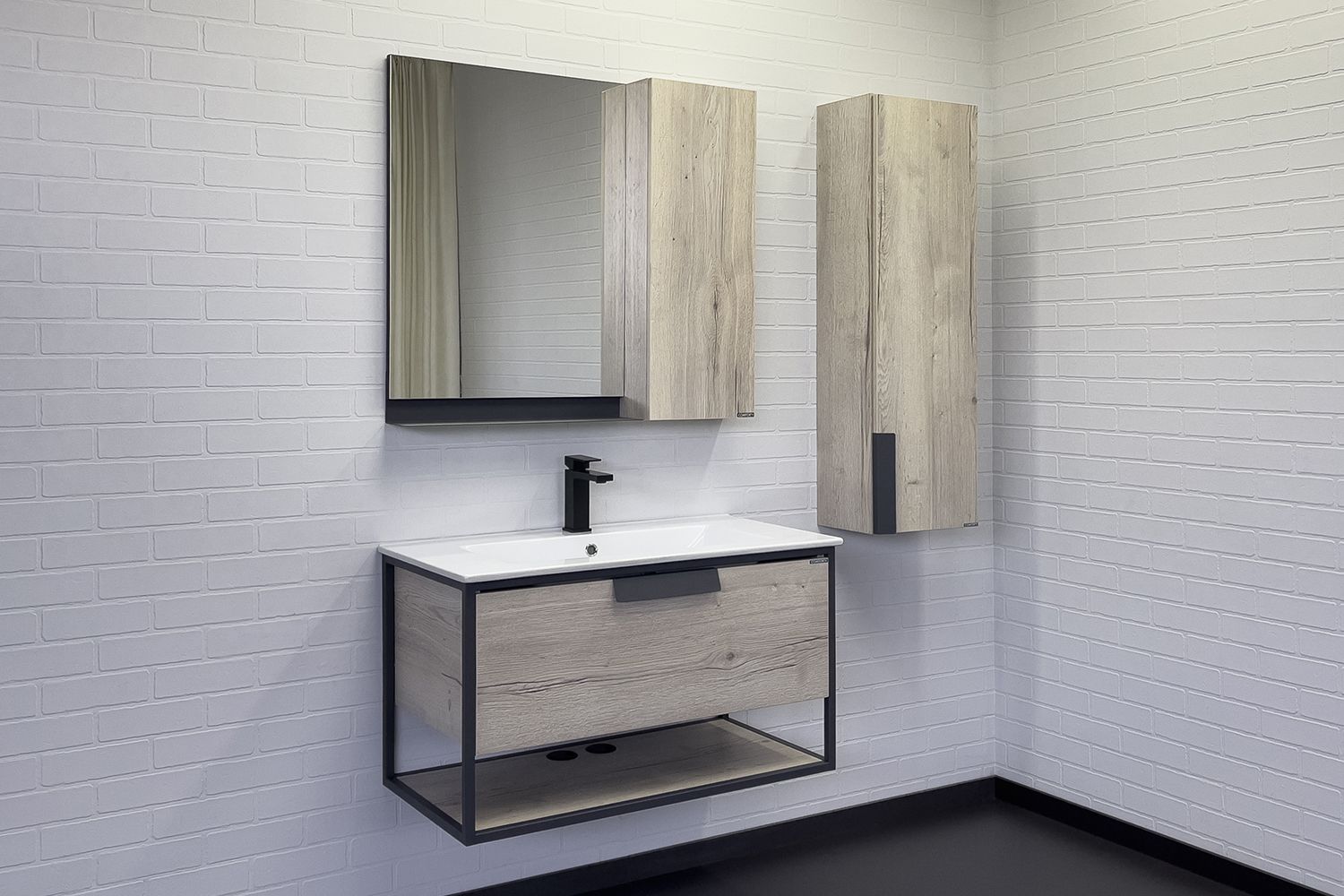 Приобрести сomforty тумба с раковиной бонн 90 графит/дуб дымчатый