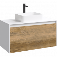 Тумба подвесная Aqwella Mobi со столешницей 100 см, Дуб балтийский MOB0110W+MOB0710DB