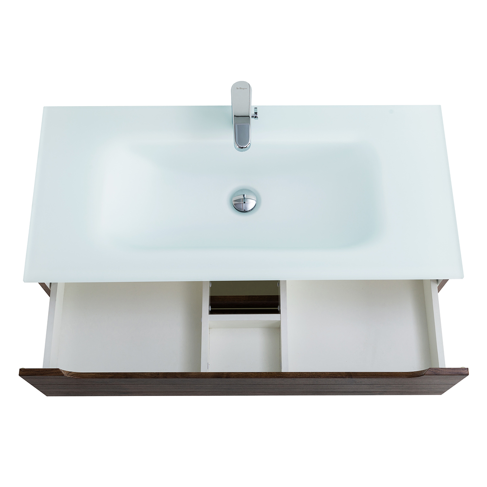 Приобрести belbagno тумба с раковиной etna-h60 90 см, подвесная rovere moro, стеклянная раковина