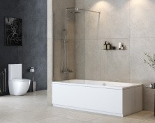 Cezares Шторка для ванны LIBERTA 80 см, серый\черный LIBERTA-V-1-80/155-C-Cr