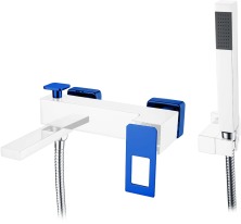 Boheme Смеситель для ванны Q, хром\голубой 143-CRBlue