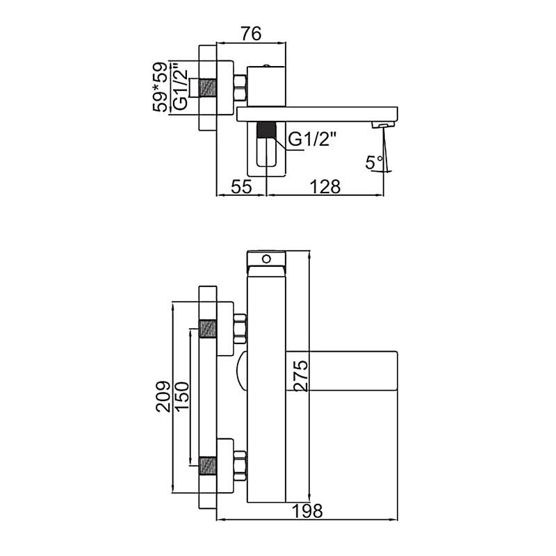 Приобрести gerhans смеситель для ванны к27, белый k13027w