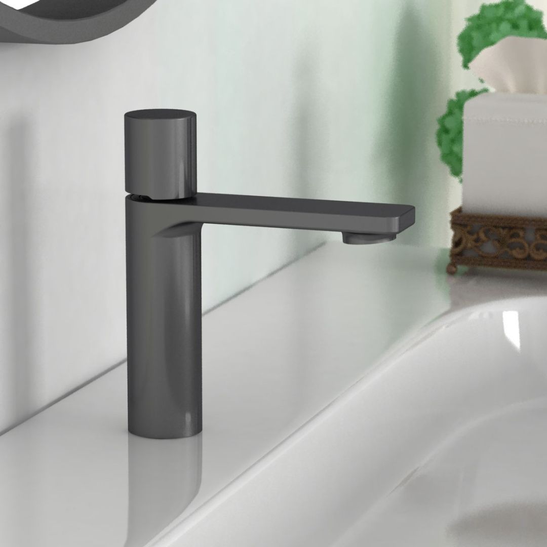 Приобрести vincea смеситель для раковины vogue, оружейная сталь vbf-4v3gm