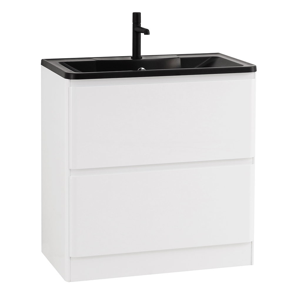 Приобрести belbagno тумба с раковиной albano 100 см, напольная bianco lucido, чёрная раковина