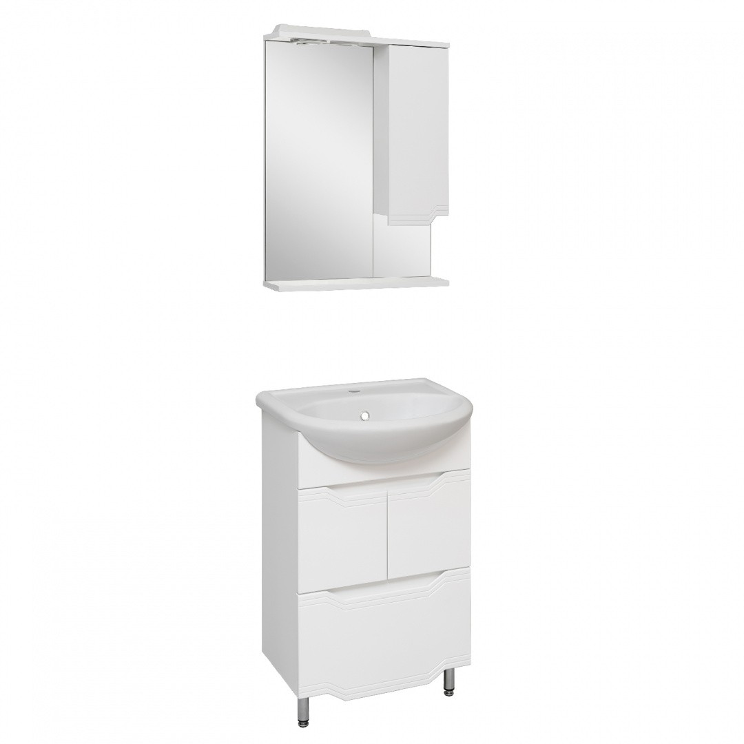 Приобрести aqua de marco зеркало-шкаф viktoria 55 см, правое, белый 1055cvic/r