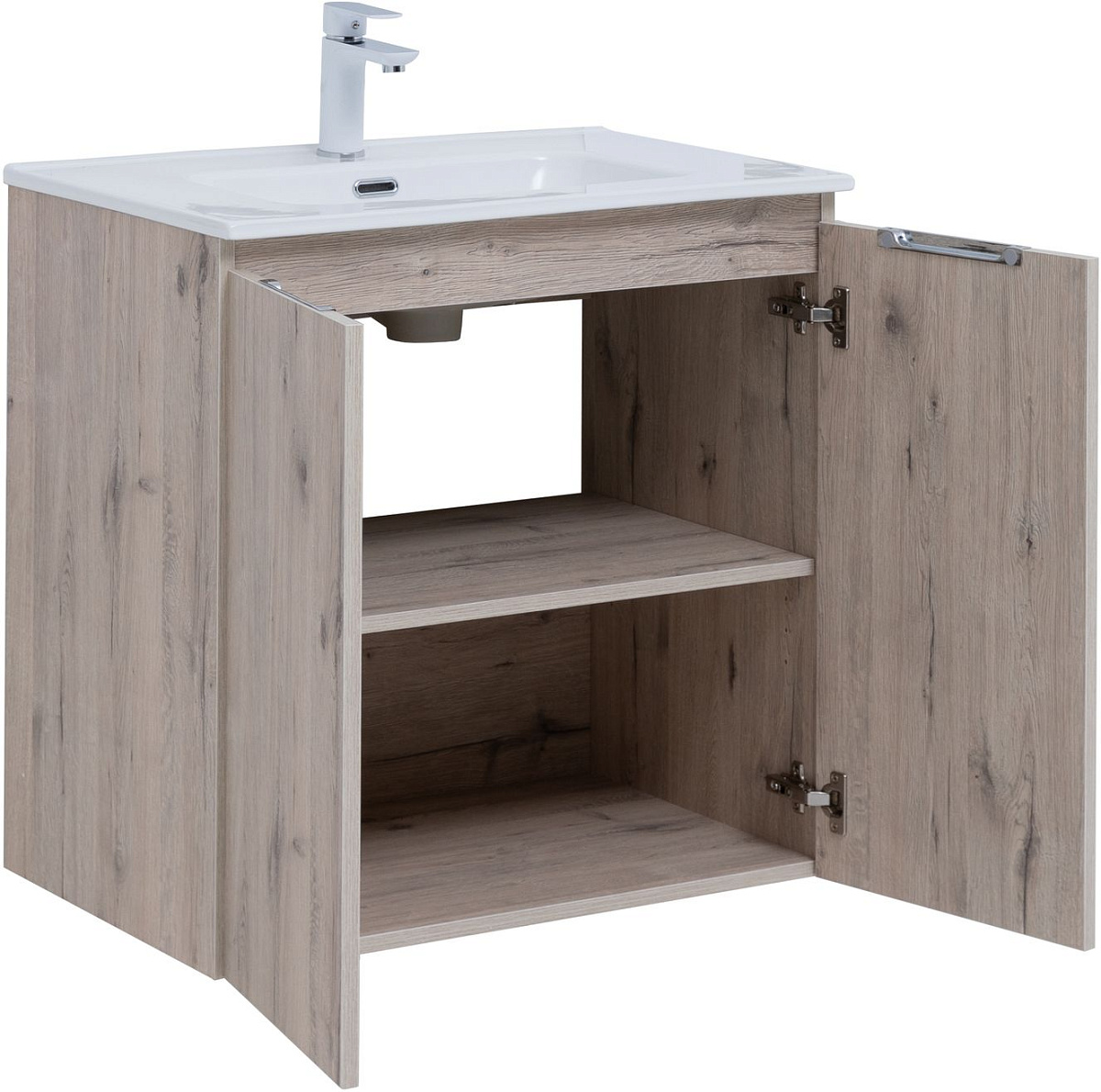 Приобрести aquanet тумба с раковиной алвита new 70 см, 2 дверцы, дуб веллингтон белая