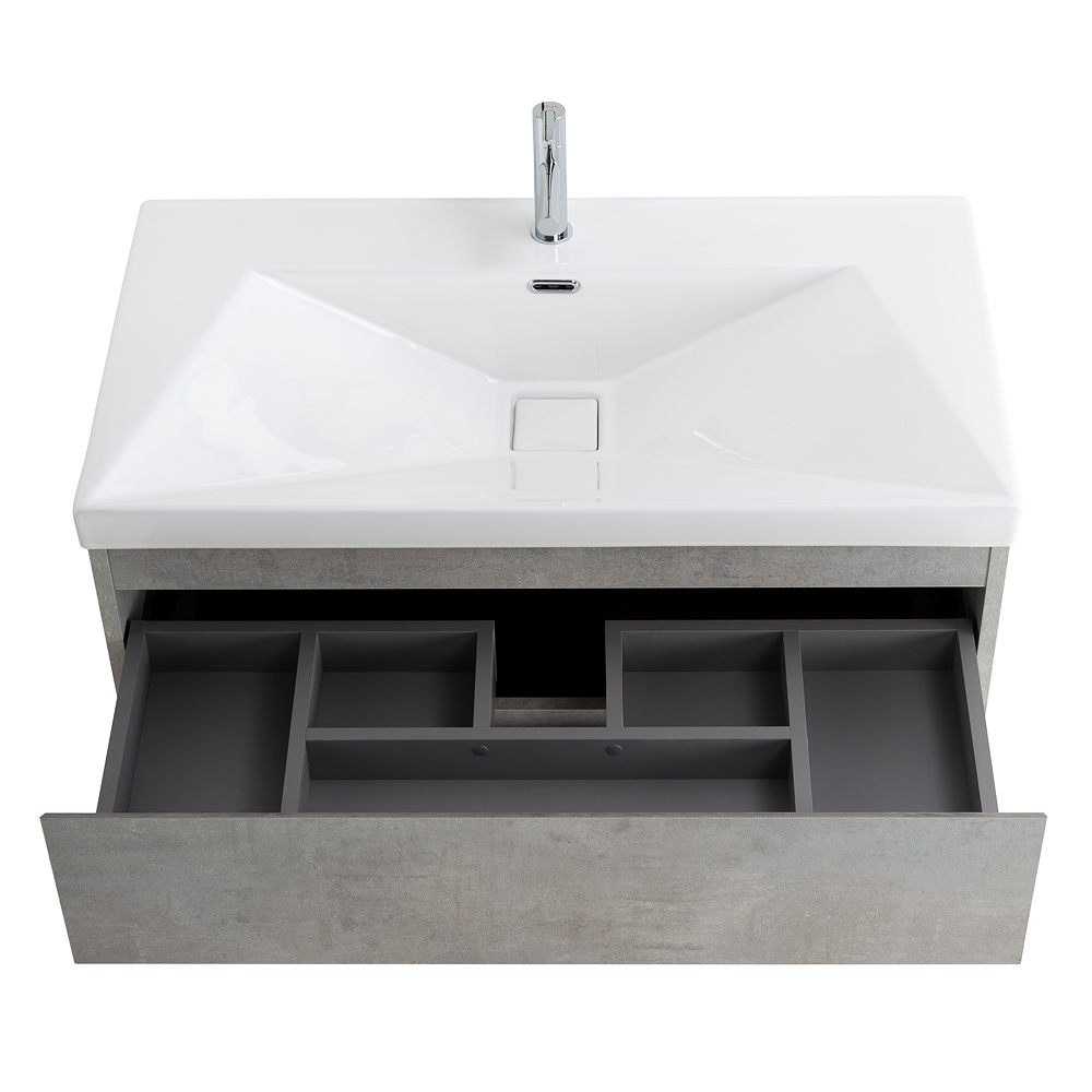 Приобрести cezares тумба подвесная с раковиной molveno 90 см beton, бетон molveno-90-2c-so-bet