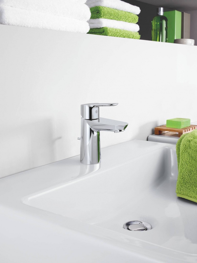 Приобрести смеситель для раковины grohe bauedge с донным клапаном, хром 23328000