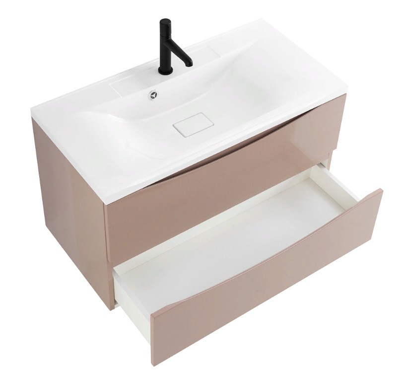 Приобрести тумба подвесная с раковиной belbagno marino-800-2c-so-cl-p 80 см, cappuccino lucido