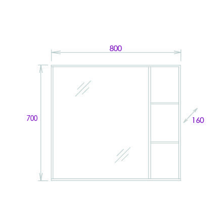 Приобрести onika зеркало шкаф тимбер 80х70см, 208091