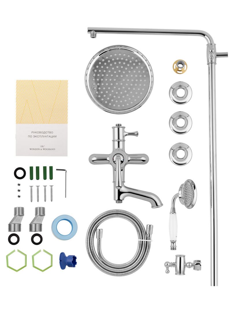 Приобрести душевая система wonzon & woghand steam, хром (ww-88739008-cr)