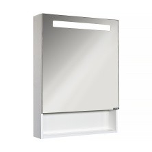 Сomforty Зеркало-шкаф Никосия-60 с подсветкой, белый глянец