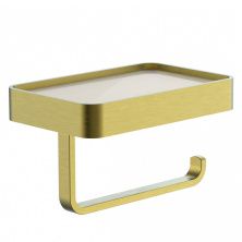 Держатель для туалетной бумаги с полкой WONZON & WOGHAND LOTTE, Брашированное золото (WW-8336-BG)