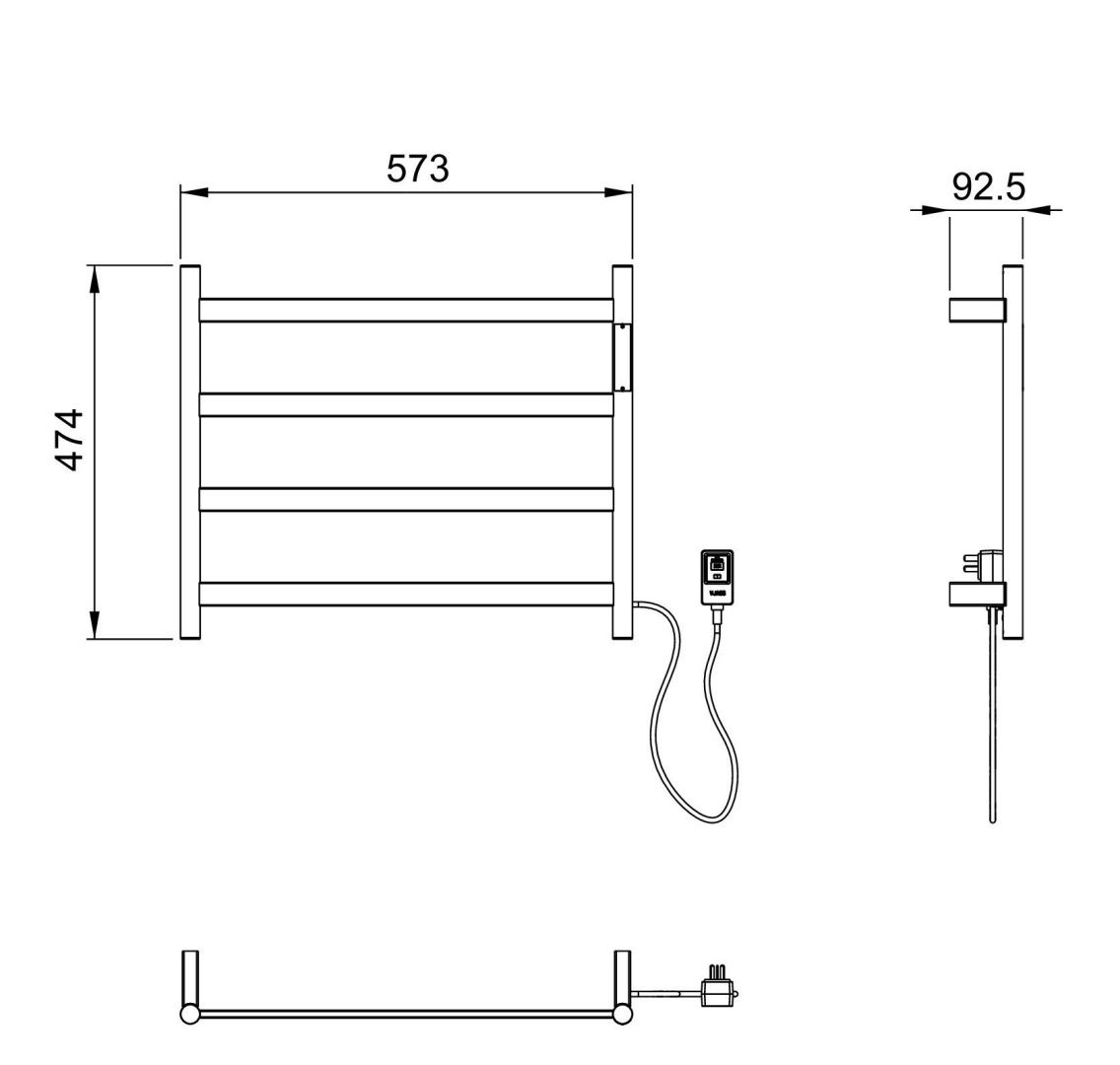 Приобрести полотенцесушитель электрический wonzon & woghand essen, брашированный никель (ww-a404-br)