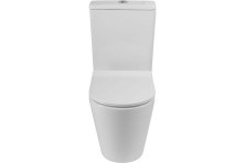 BelBagno Унитаз компакт безободковый FLAY-R с функцией Торнадо, с сиденьем дюропласт, микролифт, белый BB2149T/BB865SC