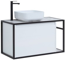 Aquanet Тумба со столешницей Nova Lite Loft 90 см, L белая