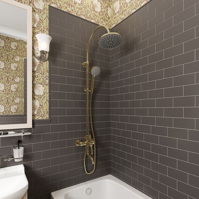 Приобрести iddis душевая система oldie, круглая d-206мм, бронза oldbr3fi06