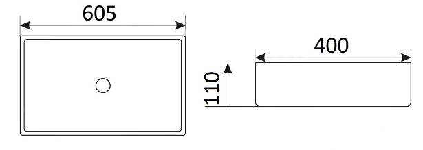 Приобрести раковина накладная ceramalux 60 см nc 9396mb