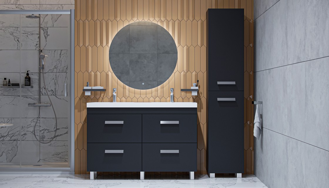 Приобрести пенал напольный velvex orlando 190 см, черный матовый, pnorl.190-232