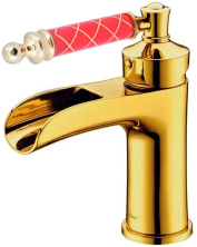 Boheme Смеситель для раковины Vogue, золото\красный 211-MR-R