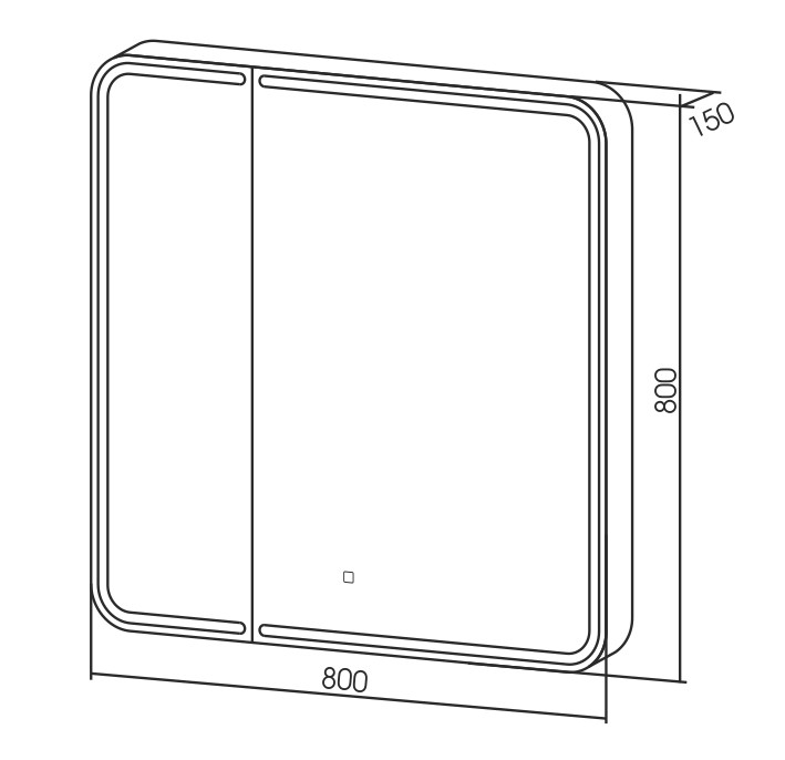 Приобрести зеркало-шкаф azario alliance 80,5х80 см. с подсветкой, сенсорный вкл. диммер, белый led-00002516