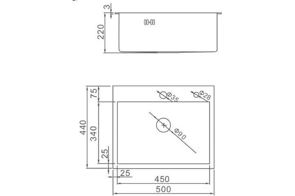 Приобрести gerhans кухонная мойка 50х44 см, графит\декор