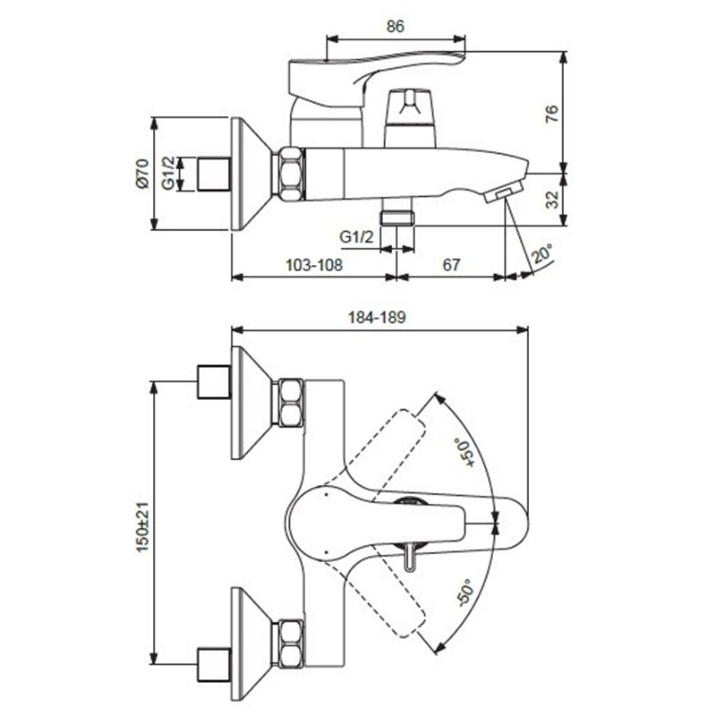 Приобрести смеситель для ванны и душа vidima wave ba416aa
