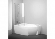 Ravak Шторка для ванны Rosa CVSK1 160/170 7QLS0C00Y1 L алюминий/прозрачное
