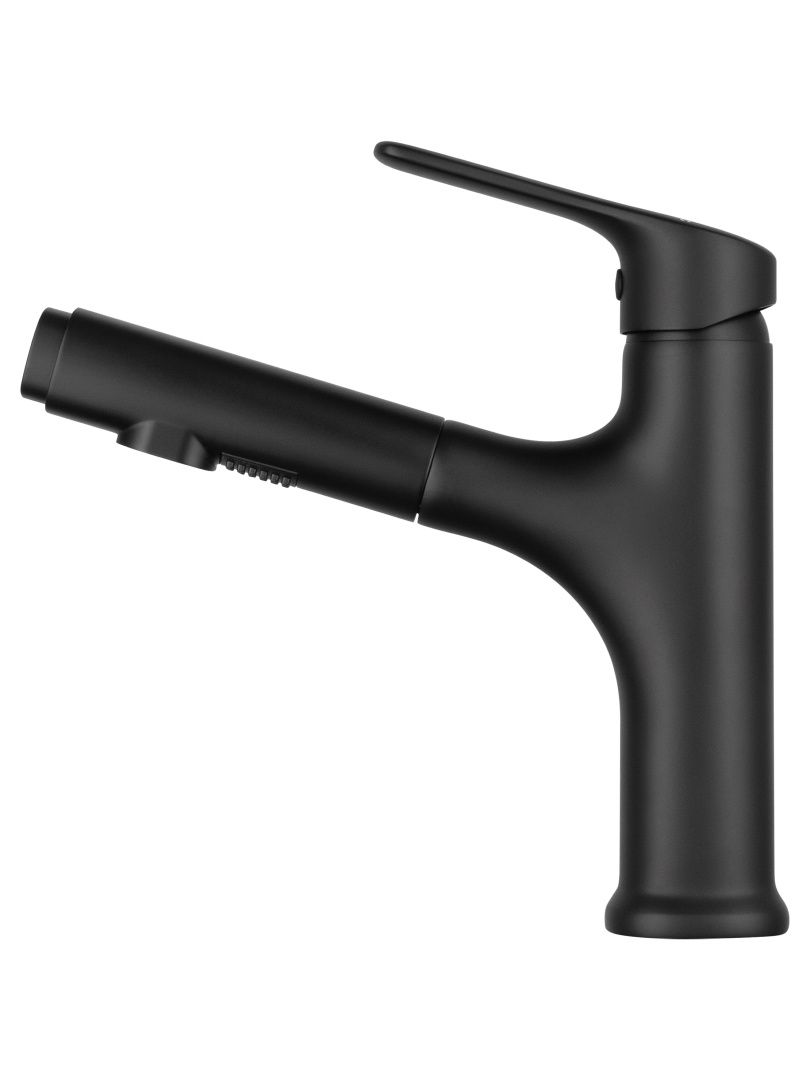 Приобрести смеситель для раковины с выдвижным изливом wonzon & woghand, черный матовый (ww-ae4151-mb)