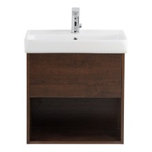BelBagno Тумба с раковиной NEON 50 см, подвесная с одним ящиком Rovere Scuro, белая раковина