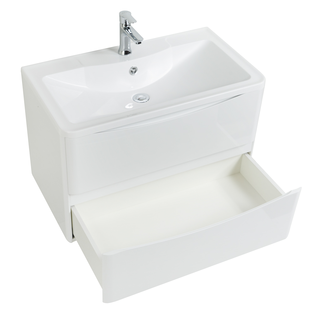 Приобрести belbagno тумба с раковиной acqua 90 см, подвесная bianco lucido, белая раковина