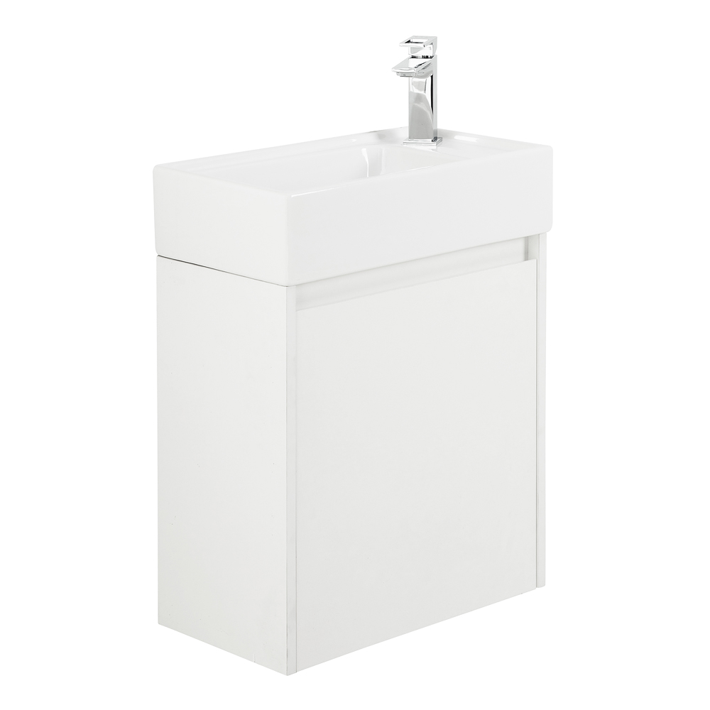 Приобрести belbagno тумба с раковиной kraft mini 50 см, подвесная bianco opaco правосторонняя, белая раковина