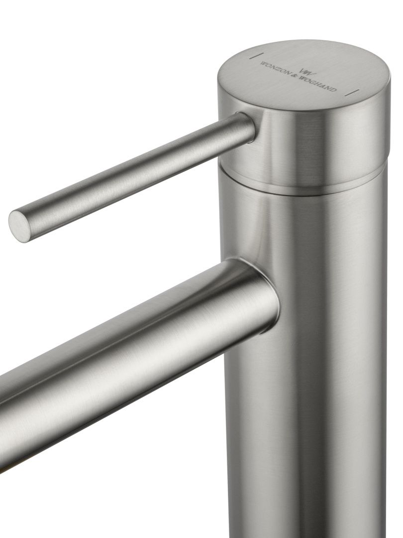 Приобрести смеситель для раковины высокий wonzon & woghand stick, брашированный никель (ww-88239017-bn)