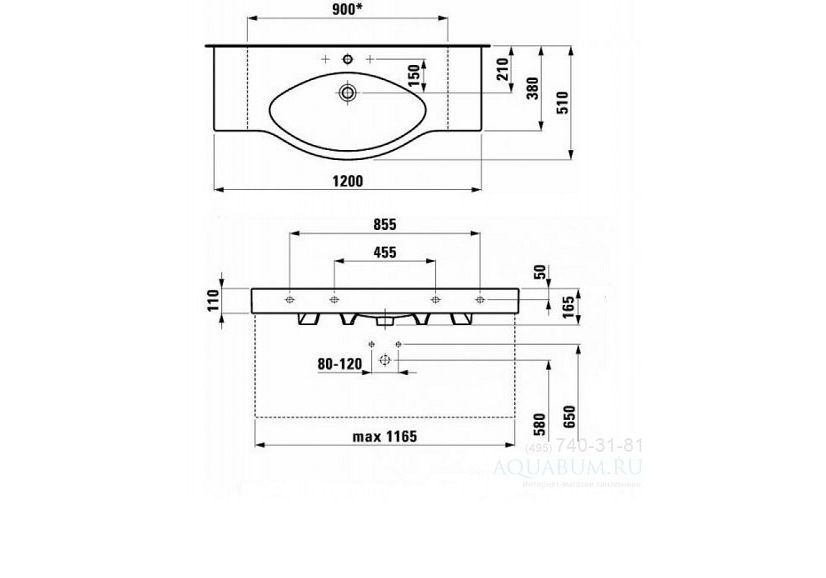 Приобрести раковина столешница laufen palace 120 см, 8.1170.4.000.104.1