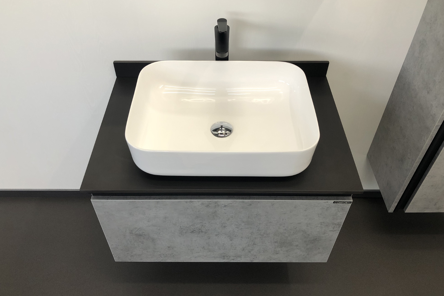 Приобрести сomforty тумба со столешницей и раковиной "эдинбург-75", светлый бетон