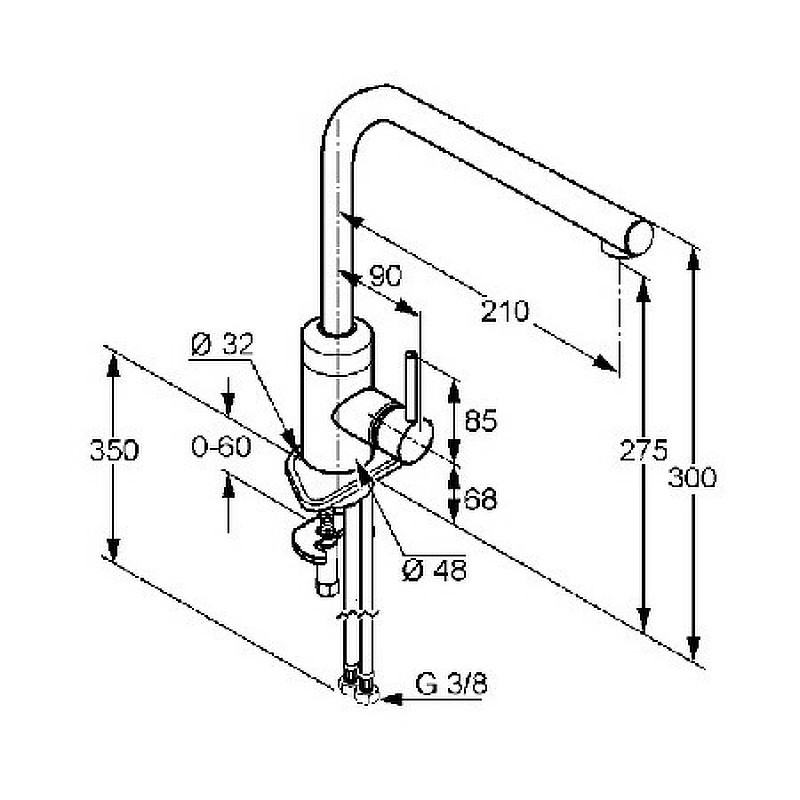 Приобрести kludi l-ine однорычажный смеситель для кухни, арт. 428140577
