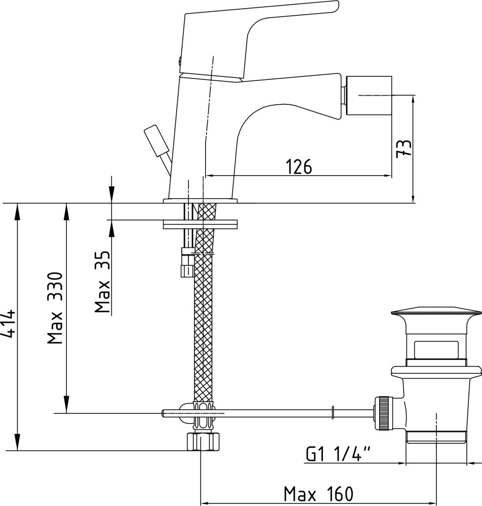 Приобрести смеситель для биде e.c.a. luna 102110192ex