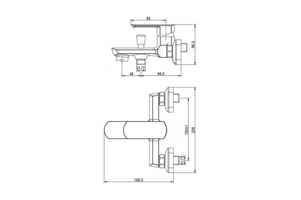 Приобрести aquanet смеситель для ванны cinetic af120-20с