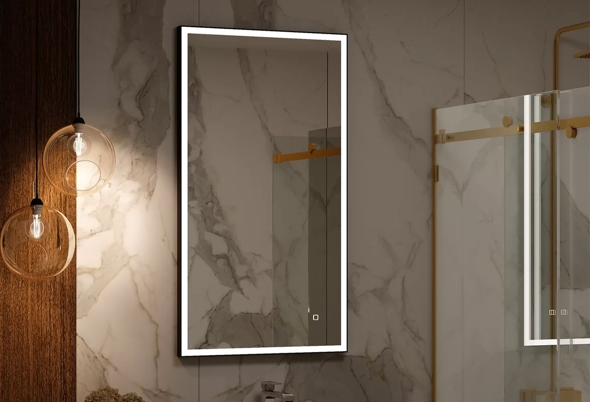 Приобрести continent зеркало с подсветкой solid black 60х110 см, черное