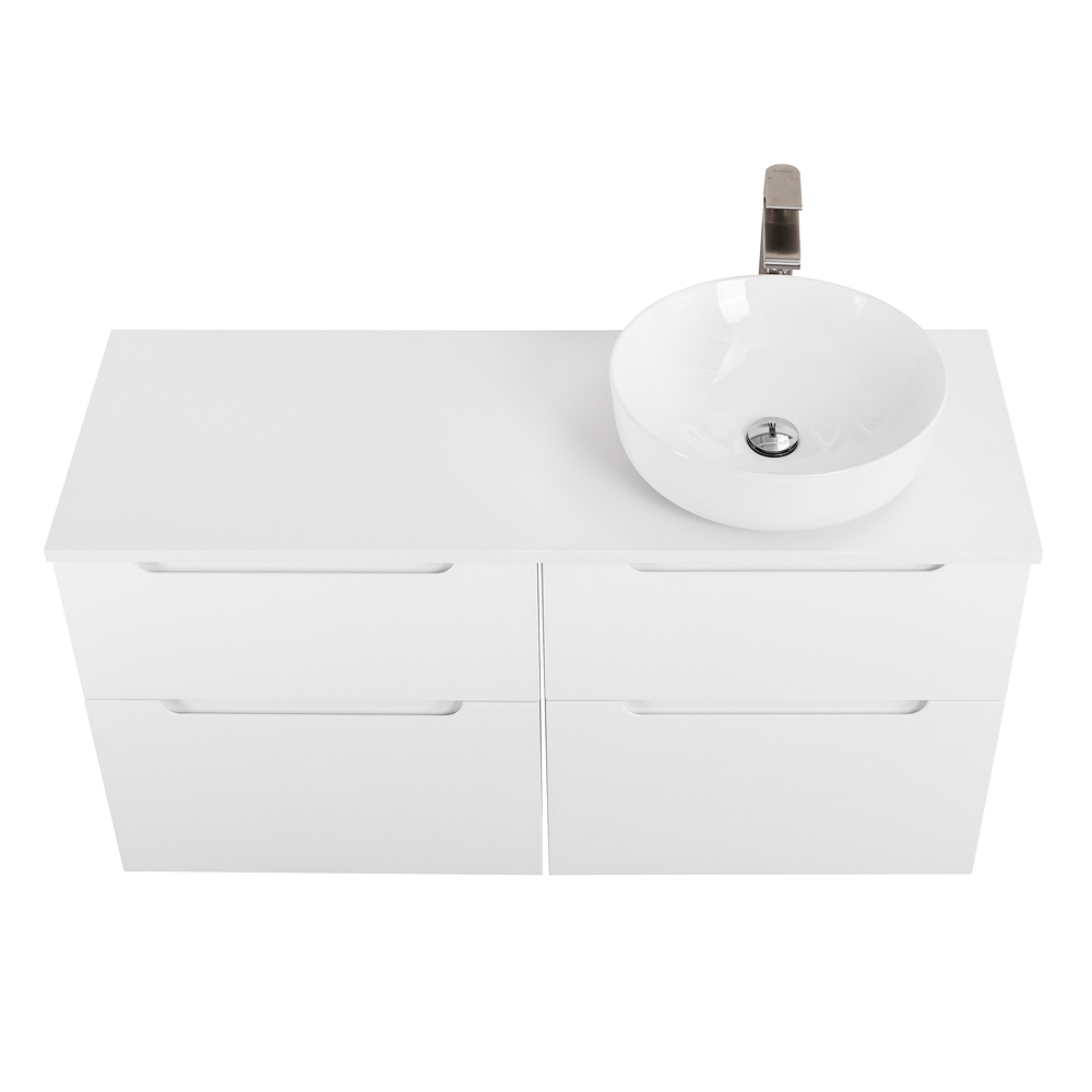 Приобрести belbagno тумба со столешницей etna-h60 120 см, подвесная bianco lucido, раковина справа