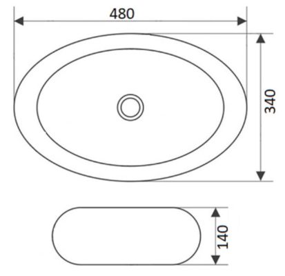 Приобрести раковина-чаша ceramalux 48 см 9030в