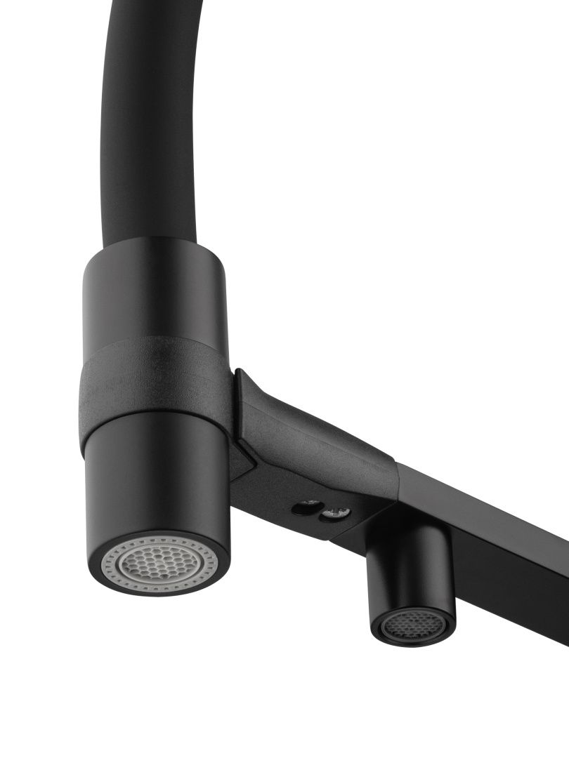 Приобрести смеситель для кухни с гибким изливом и подключением фильтра wonzon & woghand, черный матовый (ww-88458012-mb)