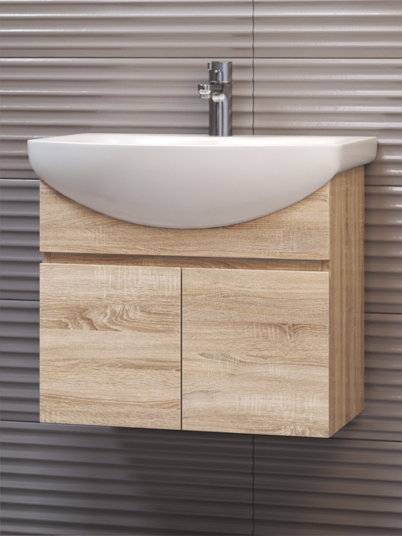 Приобрести vigo тумба с раковиной wing 60см, 2 дверцы, подвесная, дуб сонома tp.win.bal.60.2d дуб сонома