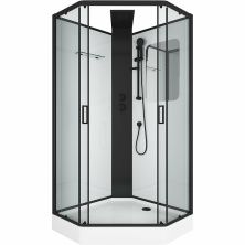 Grossman Душевая кабина Elegans 100х100 см, пентагональная, черная матовая GR250D
