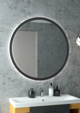 Continent Зеркало с подсветкой Planet Black 100х100 см, черное