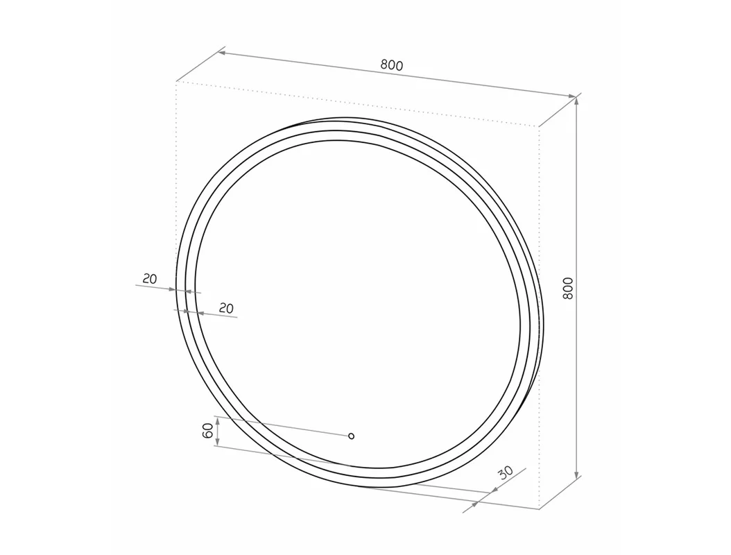 Приобрести continent зеркало с подсветкой style white 80х80 см, белый